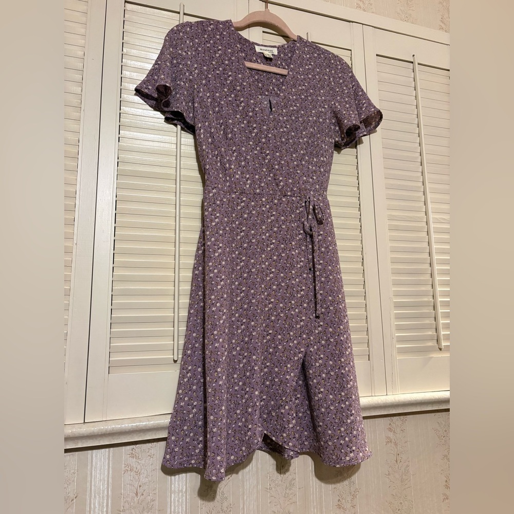 Monteau los Angeles Lavender Floral Midi Dress size XS!